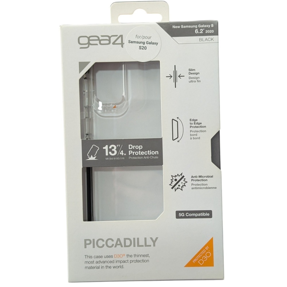 F1. Gear4 Piccadilly Case for Samsung Galaxy‎ S20 (2020 6.2") - Clear/Black